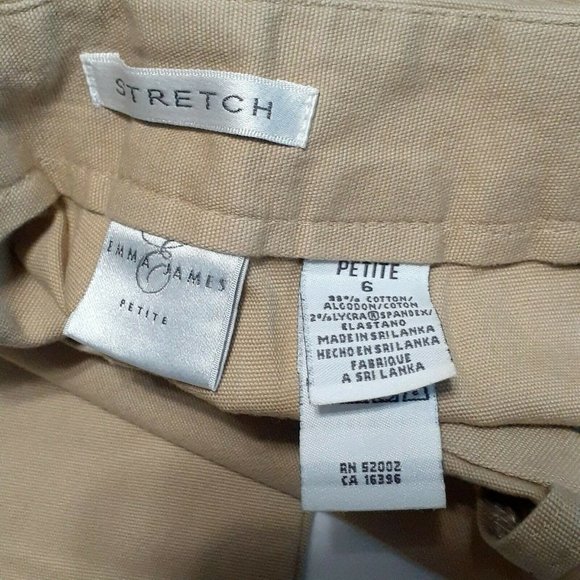 Emma James Women's Stretch Capri Pants ~ Tan ~ 6P - Picture 3 of 4